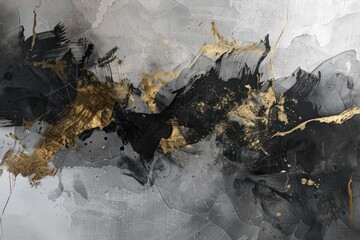 Elegant Abstract Acrylic Painting on Dark Background 