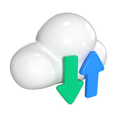 Cloud Synchronization 3D Illustration Icon