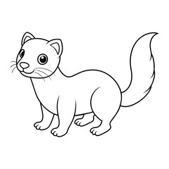 Vector cartoon cute Weasel coloring page for kids.