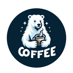 The Polar Bear Coffee Logo Holding a Caffee Cup is the perfect symbol for the sophisticated world of coffee. 