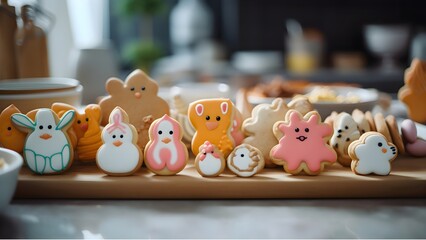 Obraz premium Colorful Easter Eggs Bunny Sweets Delight
