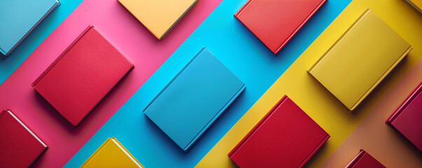 Book mockups with vibrant covers appealing to avid readers visual tastes