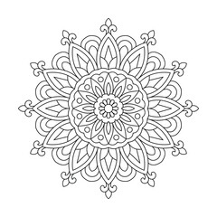 Natural Simple Mandala for Coloring Book Design