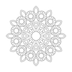 Simplicity Mandala Design for Coloring Book