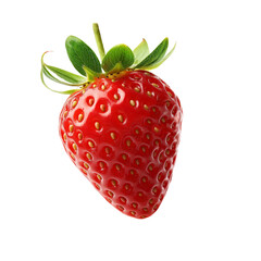 Fresh Strawberry flying in air, Healthy organic berry natural ingredients concept, AI generated, PNG transparency