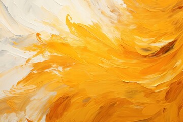 Yellow and White Abstract Painting Generative AI
