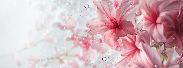 A pink flower floral abstract background with a copyspace for text or edit.