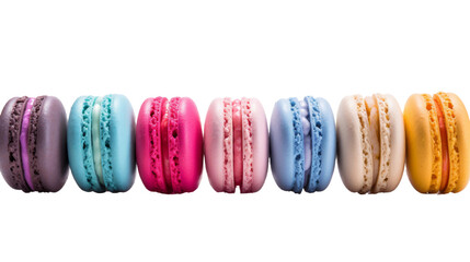 Vibrant Macaron Biscuits on transparent background