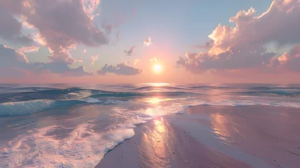 Foto op Canvas A beautiful sunset over the sea. © Alice a.