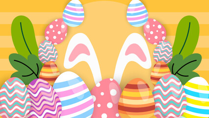 Colorful colourful cute vector gradient happy easter day egg background