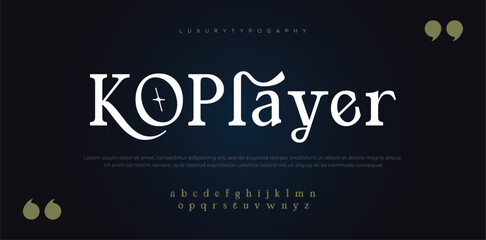 Koplayer Elegant Font Uppercase Lowercase and Number. Classic Lettering Minimal Fashion Designs. Typography modern serif fonts regular decorative vintage concept. vector illustration