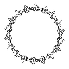 Flower Circle Frame Line art for decorative template or artwork