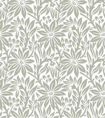 Seamless floral wallpaper design on white background