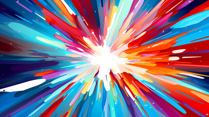 Vibrant abstract pop art explosion with color