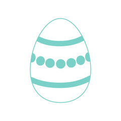 Easter egg line art illustration isolated on white. Vector illustration