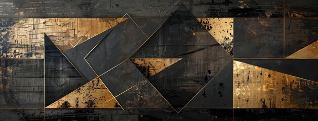 black and gold trigonometric triangle background 
