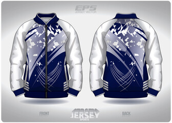 EPS jersey sports shirt vector.white blue ninja broken pattern design, illustration, textile background for sports long sleeve sweater.eps