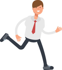 Businessman Character Running
