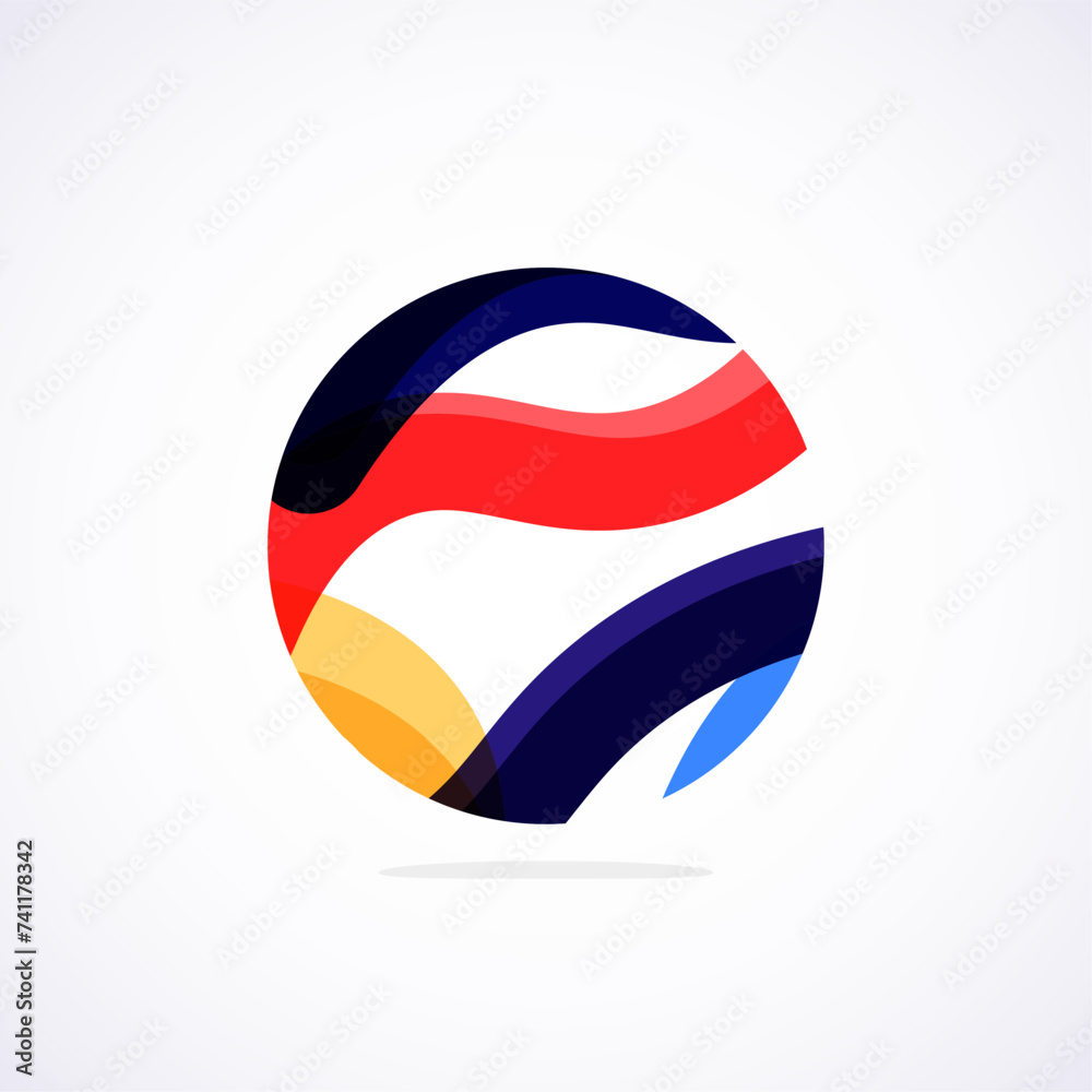 Aufkleber Abstract circle logo - minimalist emblem, timeless and universal shape of circle. Unique logo represent range of brands and concepts, encapsulating simplicity and creativity in single, iconic image