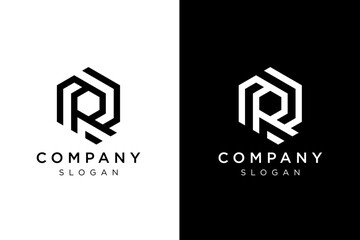 R logo in hexagon shape - obrazy, fototapety, plakaty