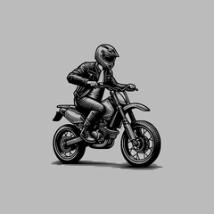 Fototapeta na wymiar man wear helmet riding sport racer bike motorcycles vector illustration