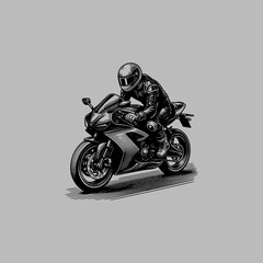 man wear helmet riding sport racer bike motorcycles vector illustration