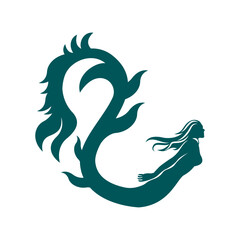 vector artwork of a simple mermaid