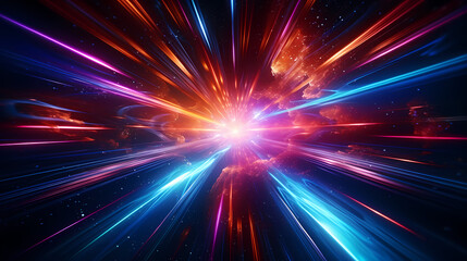 Fototapeta premium Horizontal colorful abstract wavy background with waves