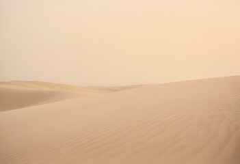 Fototapeta na wymiar minimallist background, by sand 35mm film, ridge, sand-colored sky. Generative AI.