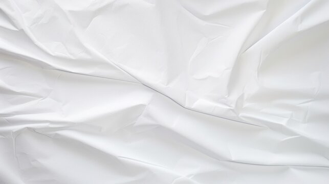 White crumpled paper background. Empty wrapped papper texture