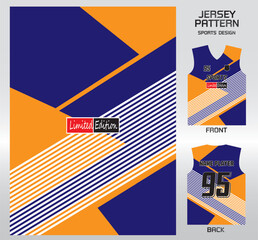 Pattern vector sports shirt background image.Diagonal stripes orange blue pattern design, illustration, textile background for sports t-shirt, football jersey shirt.eps