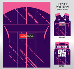 Pattern vector sports shirt background image.Paint straight lines purple pink pattern design, illustration, textile background for sports t-shirt, football jersey shirt.eps