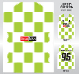 Pattern vector sports shirt background image.Lime Green Zig Zag Chess Table pattern design, illustration, textile background for sports t-shirt, football jersey shirt.eps