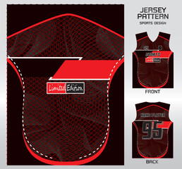 Pattern vector sports shirt background image.red black mesh fence pattern design, illustration, textile background for sports t-shirt, football jersey shirt.eps