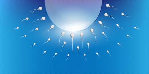 Fertility, pregnancy, sperm, egg and vitro fertilization, embryo, pregnancy, research. Editable - obrazy, fototapety, plakaty