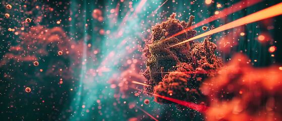 Celebrate with fire in the night, a vibrant explosion of colors, abstract holiday sparks