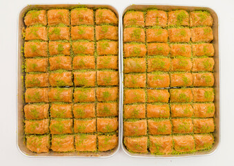 Baklava, traditional array baklava in turkish dessert.  
