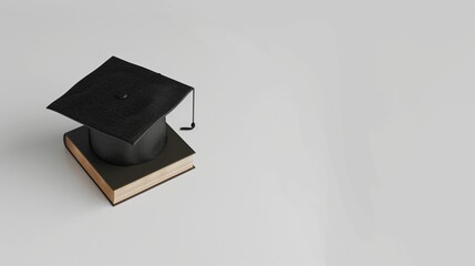 Graduation cap on books. Education or graduation concept.