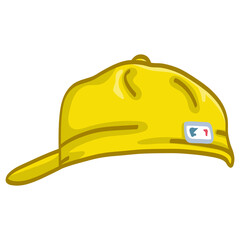 Yellow Baseball Cap Hat Illustration