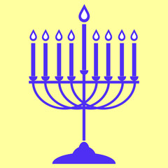 Fototapeta na wymiar Symbolic candlestick at a Jewish festival