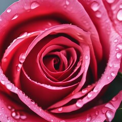 A close-up of a red rose in full bloom, with raindrops clinging to its petals5