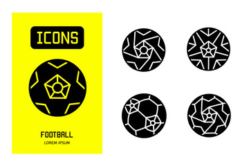 Set of flat icons of football. Vector design for business and stock.