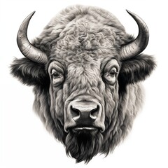 Naklejka premium White and black sketch animal - beef