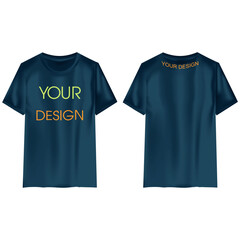 t-shirt template isolation on white. Front and back views. Vector illustration