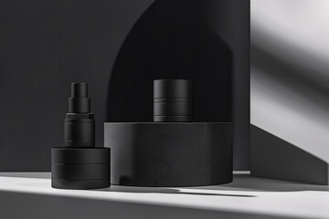 beauty products mockup, cosmetics on the table, cosmetic beauty products with display, cream container mock up, cosmetic series for face skin care, skin care product and package ads template