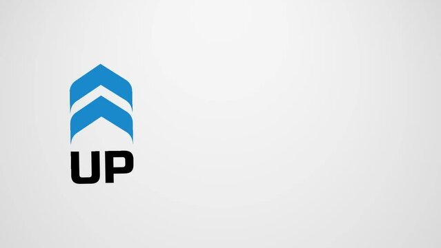 up arrows logo sign level up progress profit gain light blue and red arrow up text