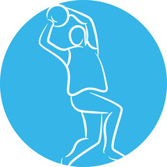 Basketball Player in Circle Button