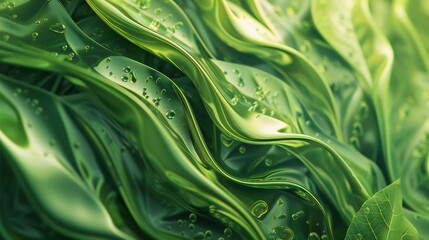 Neem Flow: Macro view presents the graceful flow of wavy neem leaves, their fluid forms creating a soothing visual experience.