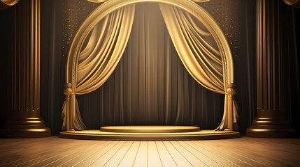 Background copy space curtains illustration
