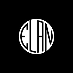 Letter E,L,A,N negative space on circle shape 